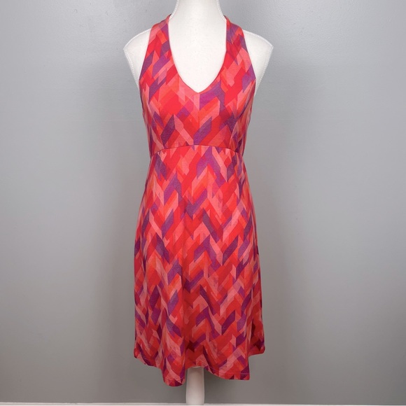 Ibex Kira 100% merino wool tie neck halter dress, small. - Picture 1 of 12